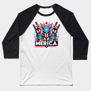 Trump Merica and 3rd World Country Rock Sign for 4th of July Baseball T-Shirt